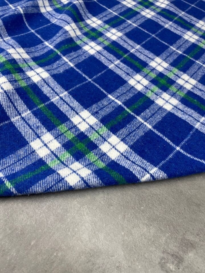 Mavi Ekose Oduncu Desen Elbiselik Gömleklik Kumaş