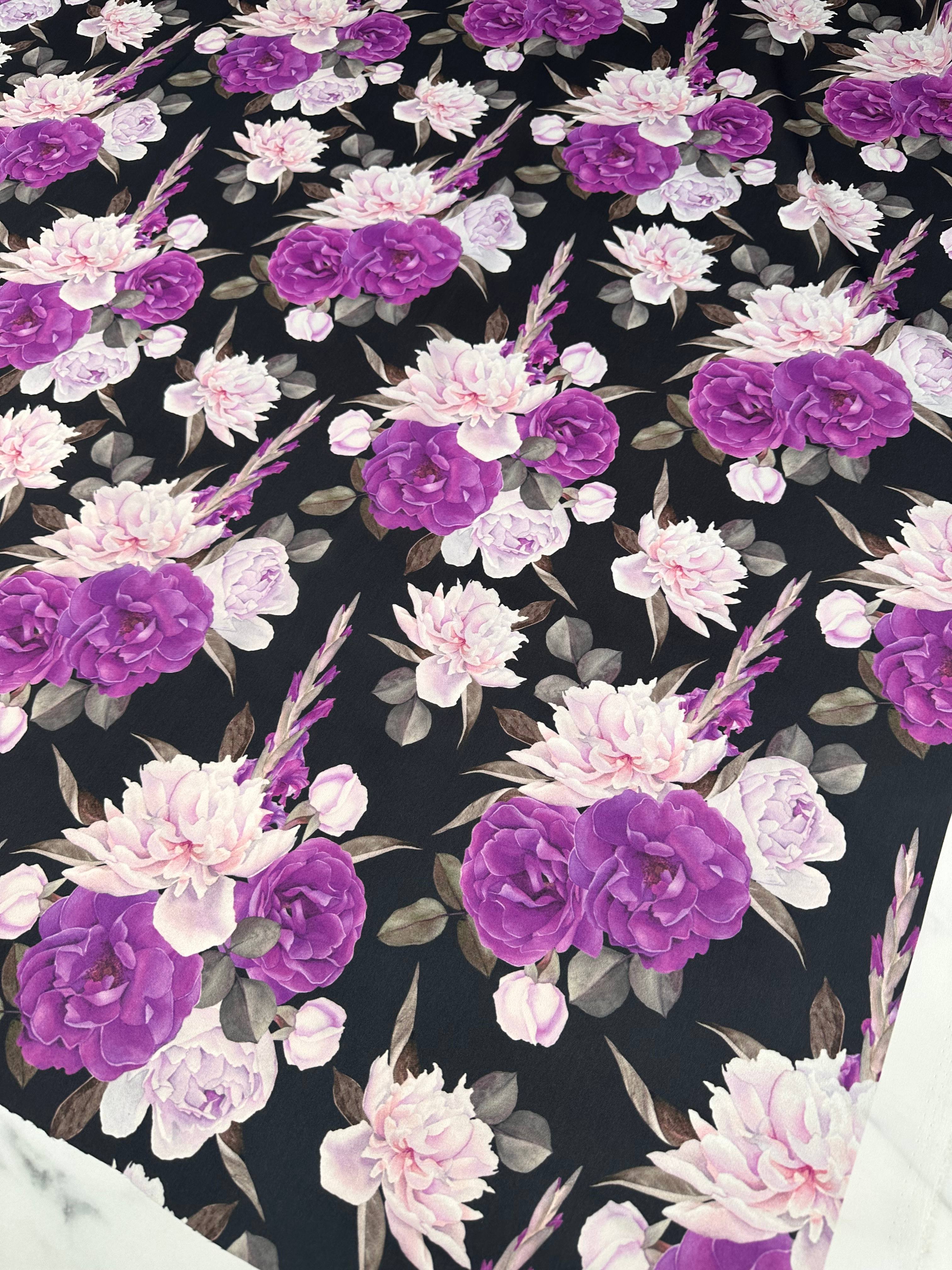 Eva Çiçegi Desen krep Kumaş Elbise Etek Gömlek Elbise Şalvar