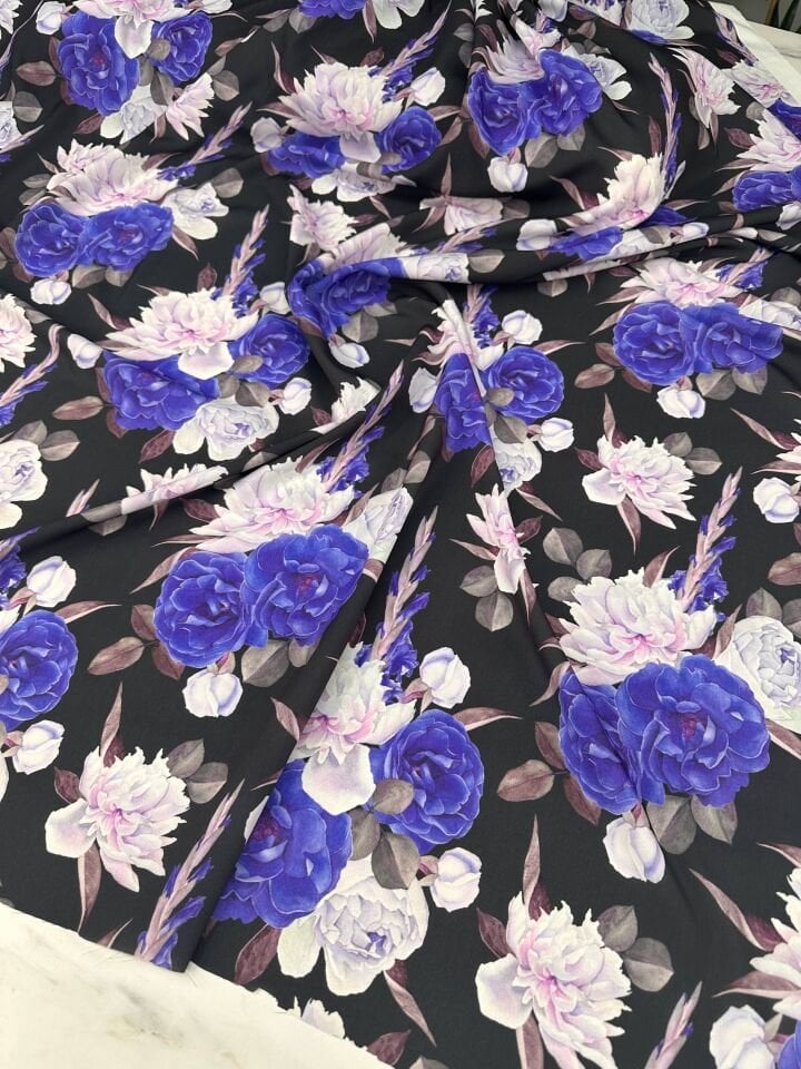 Desenli krep Kumaş Elbise Etek Gömlek Şalvar