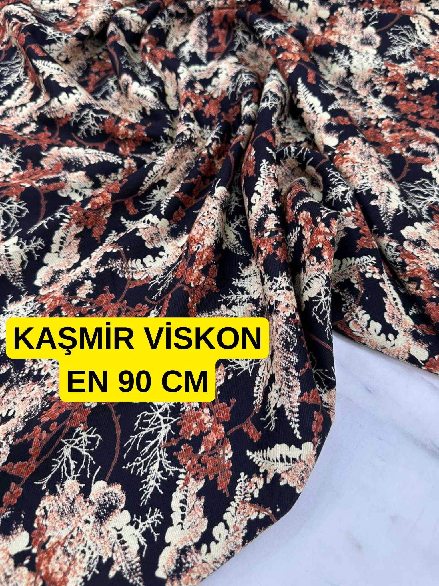 90 cm Dar Kaşmir Viskon Yumuşak Dökümlü