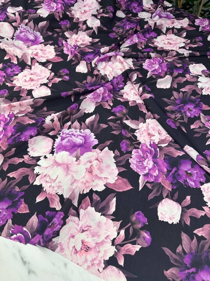 Viyana Çiçegi Krep Kumaş Elbise Etek Gömlek Şalvar