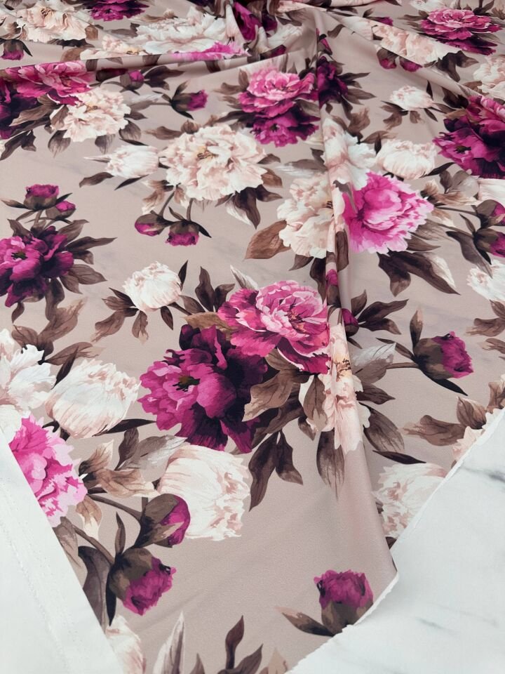 Desenli Krep Kumaş Elbise Etek Gömlek Şalvar