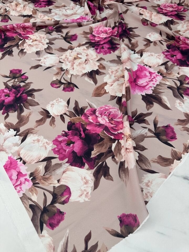 Desenli Krep Kumaş Elbise Etek Gömlek Şalvar