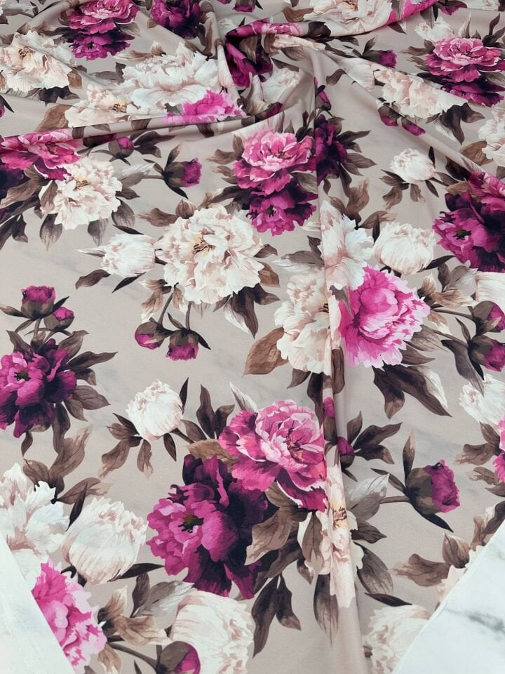 Desenli Krep Kumaş Elbise Etek Gömlek Şalvar