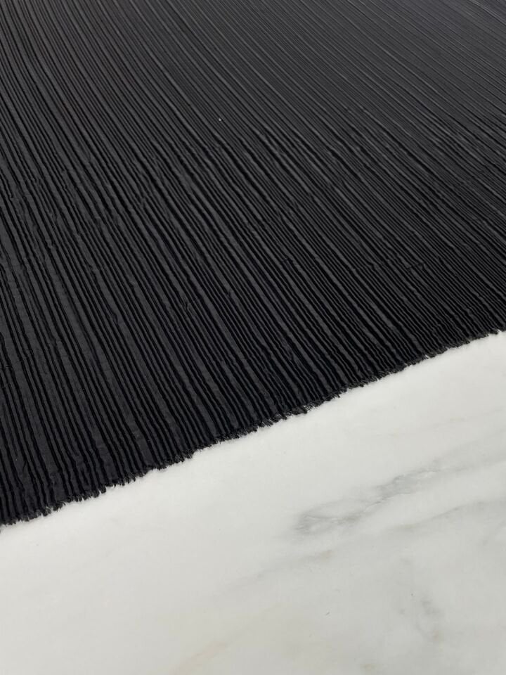 Siyah Ebiselik Eteklik Pilise Şifon Kumaş