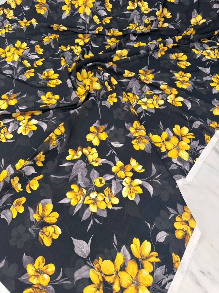 Desenli Krep Kumaş Elbise Etek Gömklek Şalvar