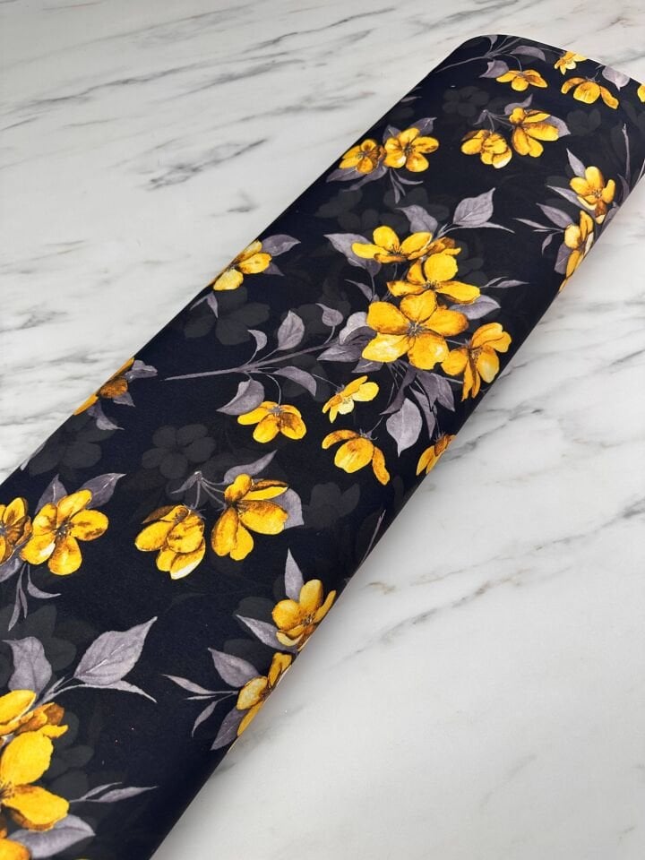 Desenli Krep Kumaş Elbise Etek Gömklek Şalvar