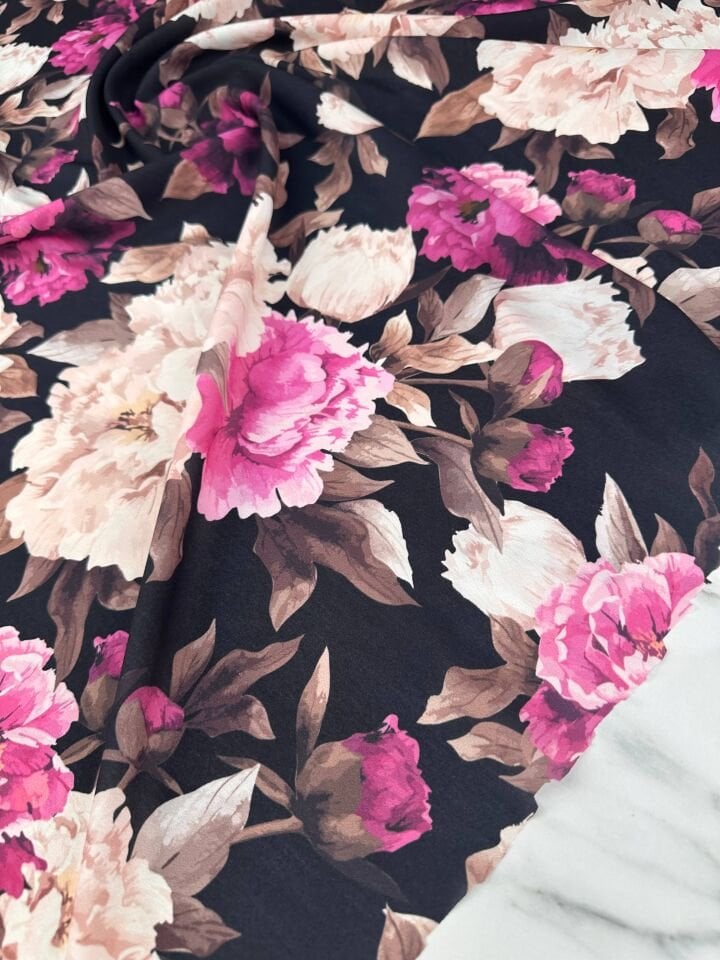 Desenli Krep Kumaş Elbise Etek Gömlek Şalvar