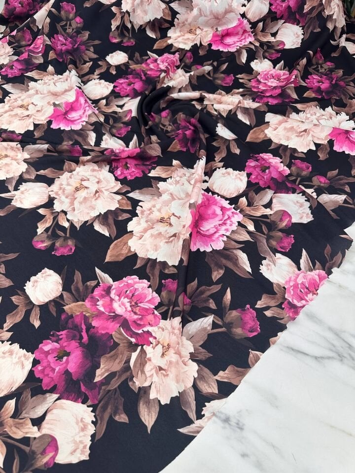 Desenli Krep Kumaş Elbise Etek Gömlek Şalvar