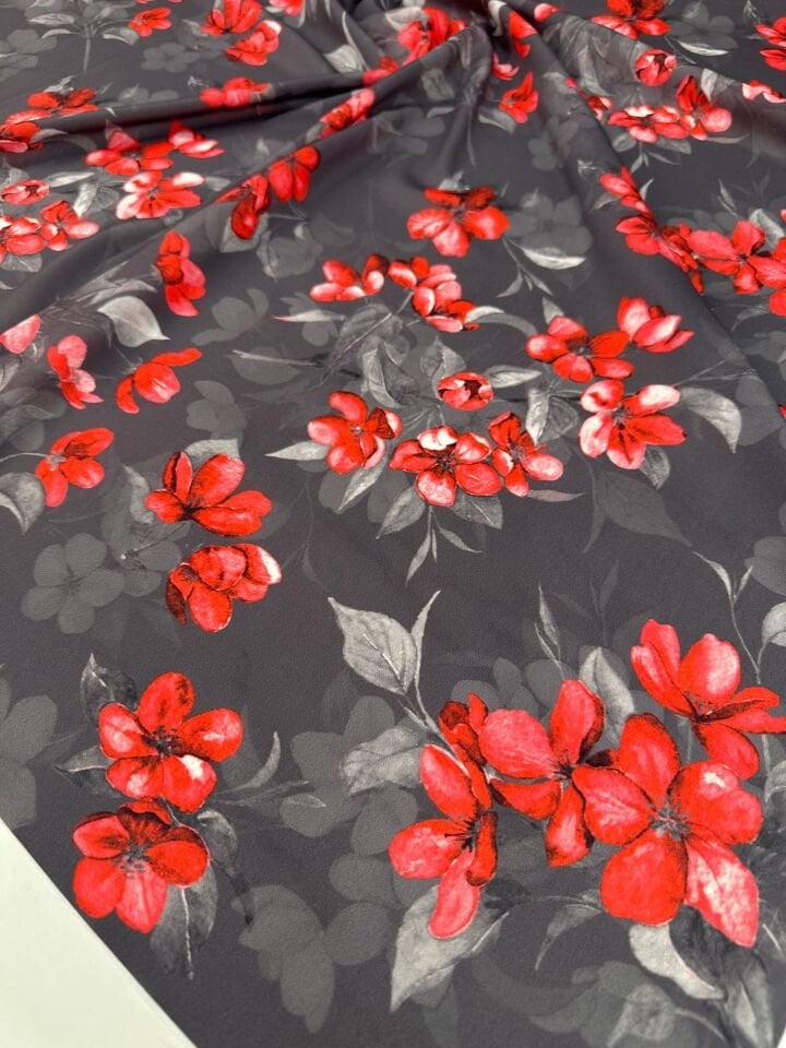 Desenli Krep Kumaş Elbise Etek Gömlek Şalvar