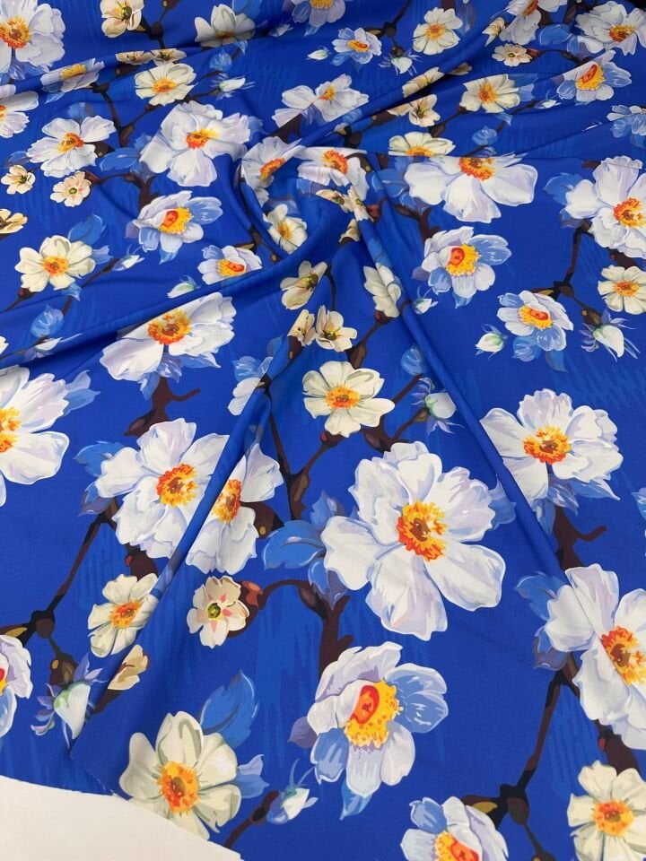 Desenli Krep Kumaş Elbise Etek Gömlek Şalvar