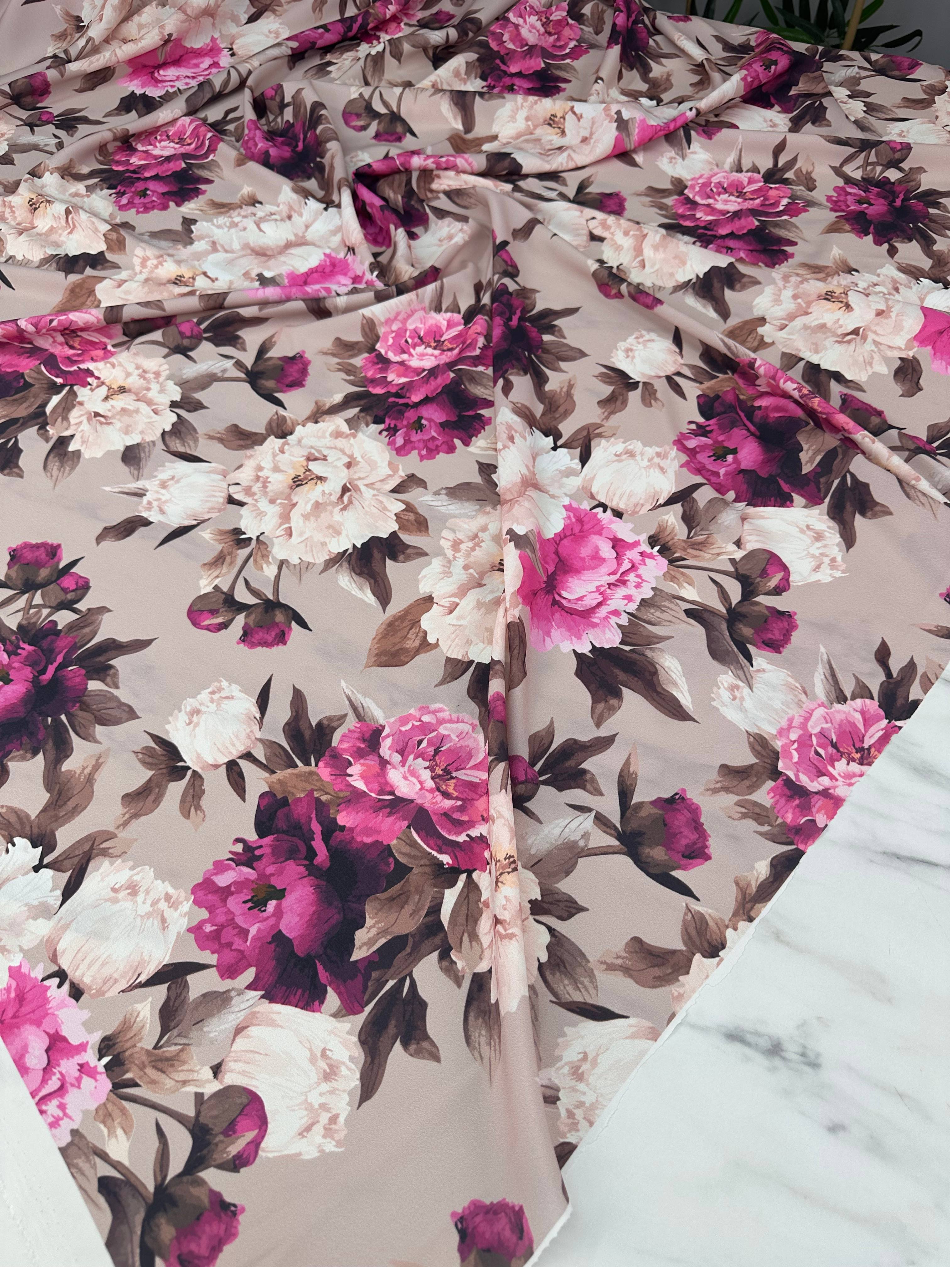 Desenli Krep Kumaş Elbise Etek Gömlek Şalvar