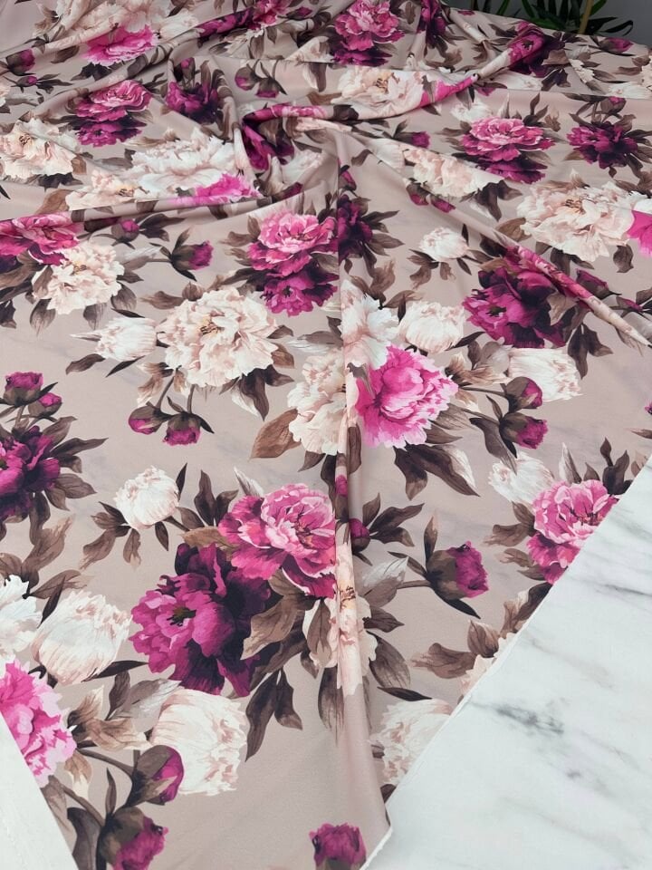 Desenli Krep Kumaş Elbise Etek Gömlek Şalvar