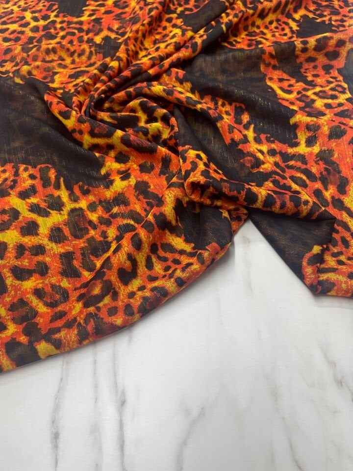 Desenli Simli Şifon Elbise Etek Gömlek Şal