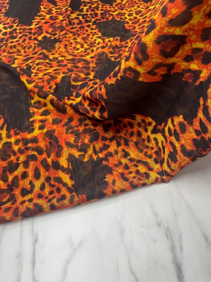 Desenli Simli Şifon Elbise Etek Gömlek Şal