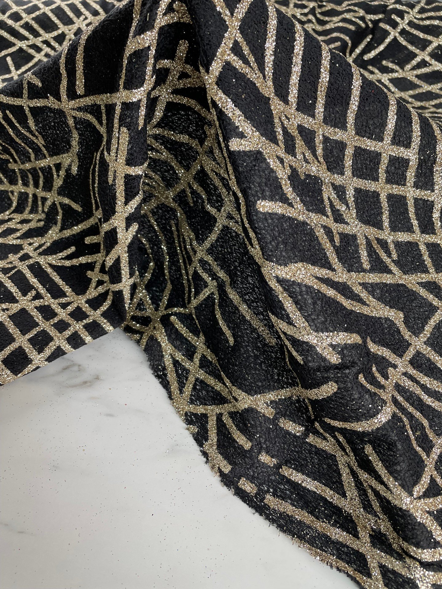 Siyah Elbiselik Simli Kumaş