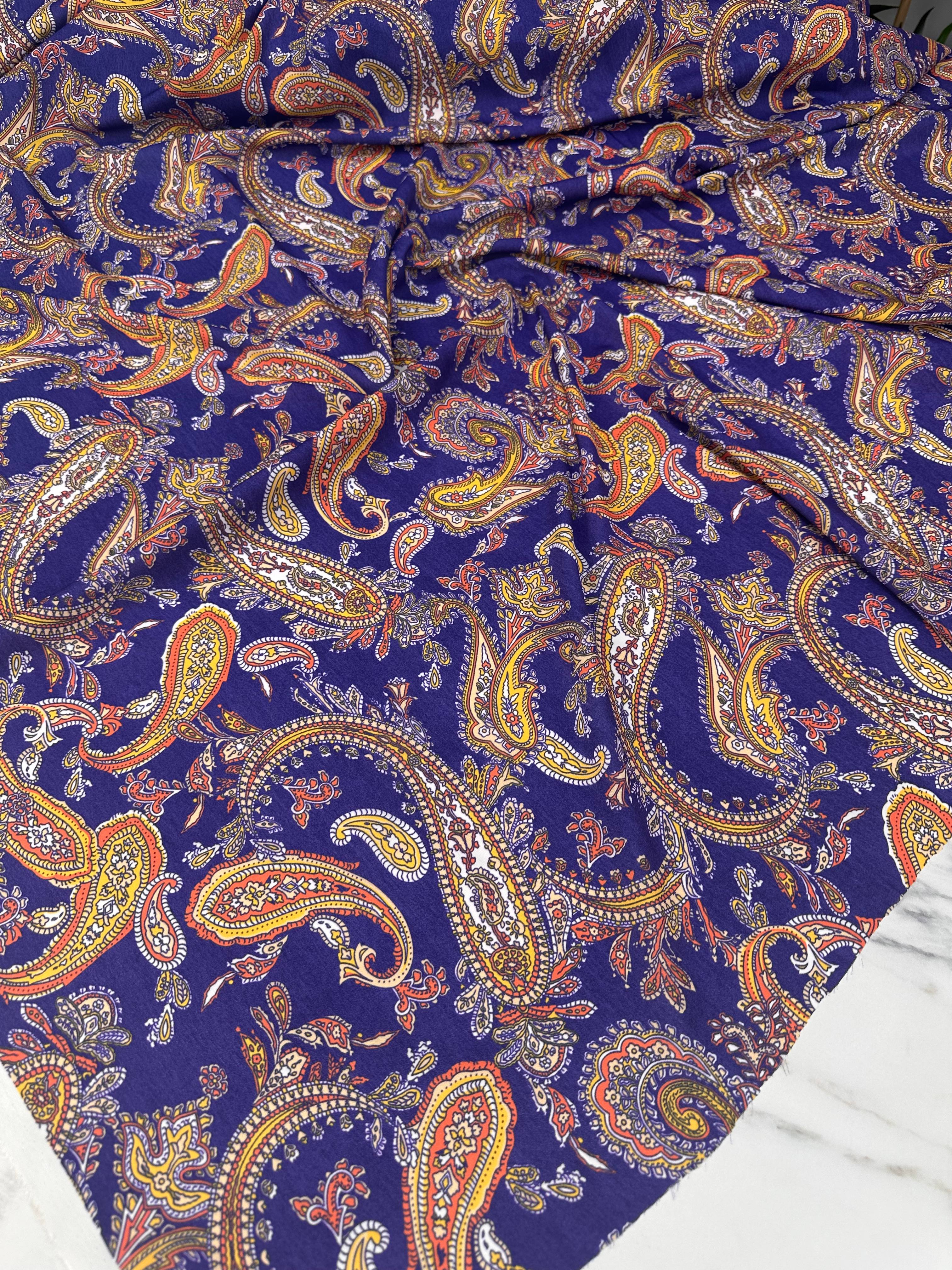 Desenli Krep Kumaş Elbise Etek Gömlek Şalvar