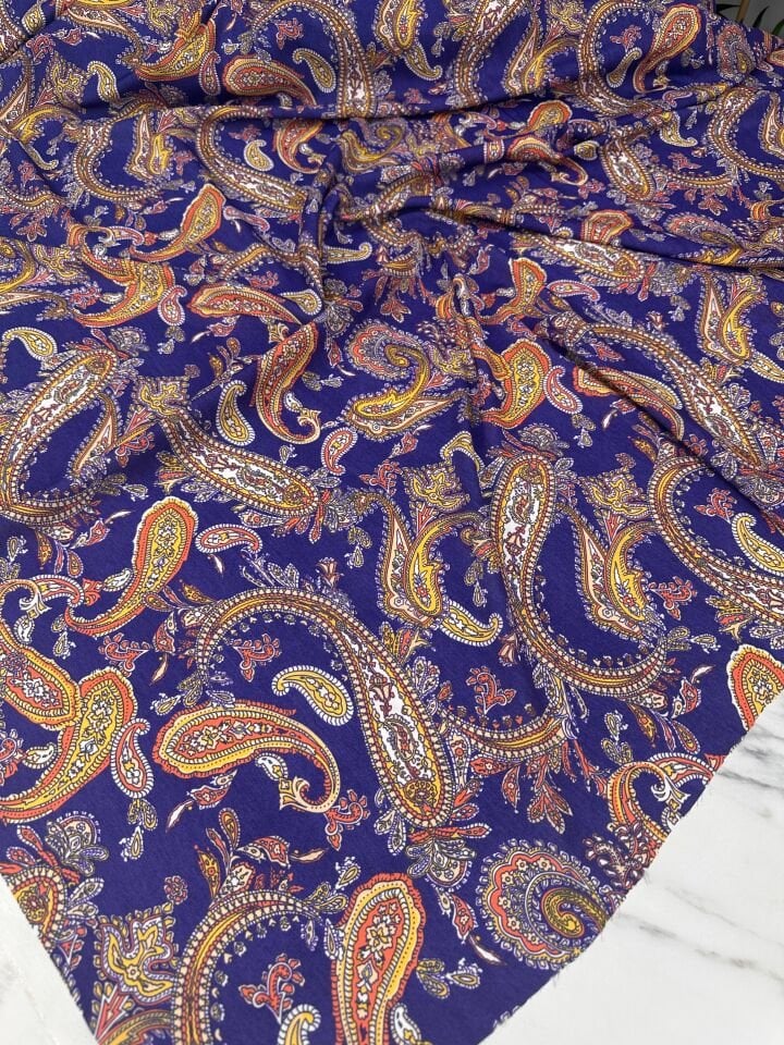 Desenli Krep Kumaş Elbise Etek Gömlek Şalvar