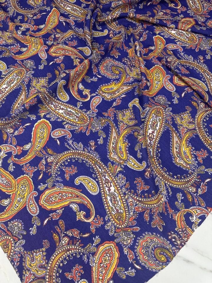 Desenli Krep Kumaş Elbise Etek Gömlek Şalvar