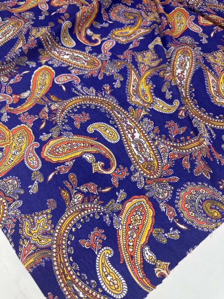 Desenli Krep Kumaş Elbise Etek Gömlek Şalvar