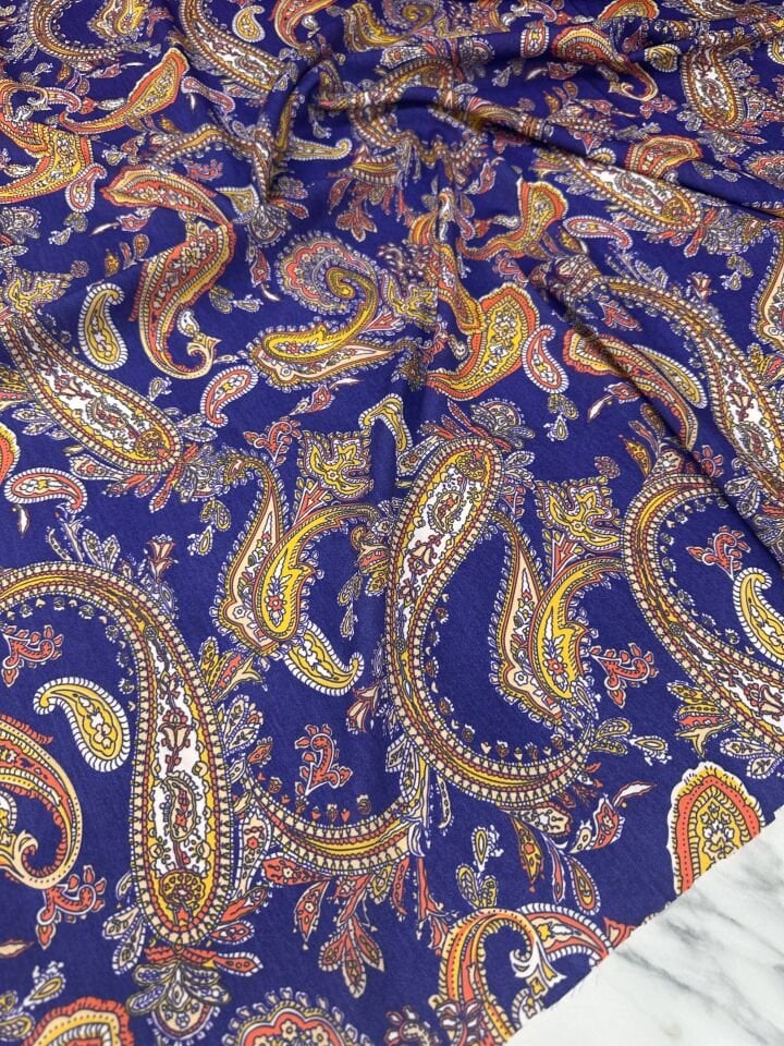 Desenli Krep Kumaş Elbise Etek Gömlek Şalvar