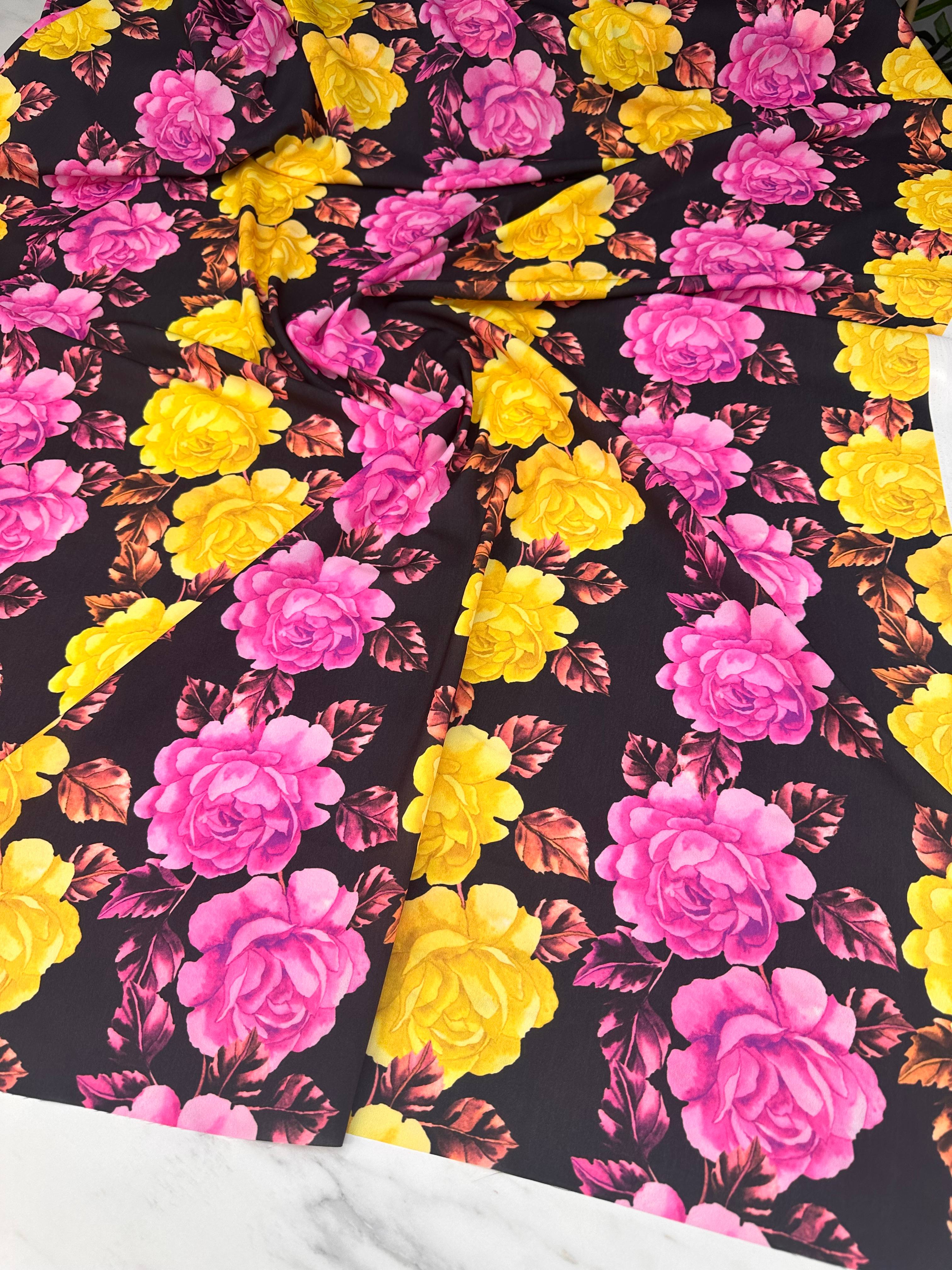 Desenli Krep Kumaş Elbise Etek Gömlek Şalvar