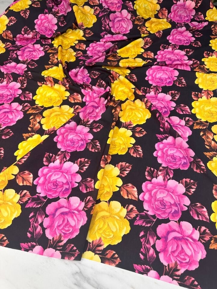 Desenli Krep Kumaş Elbise Etek Gömlek Şalvar