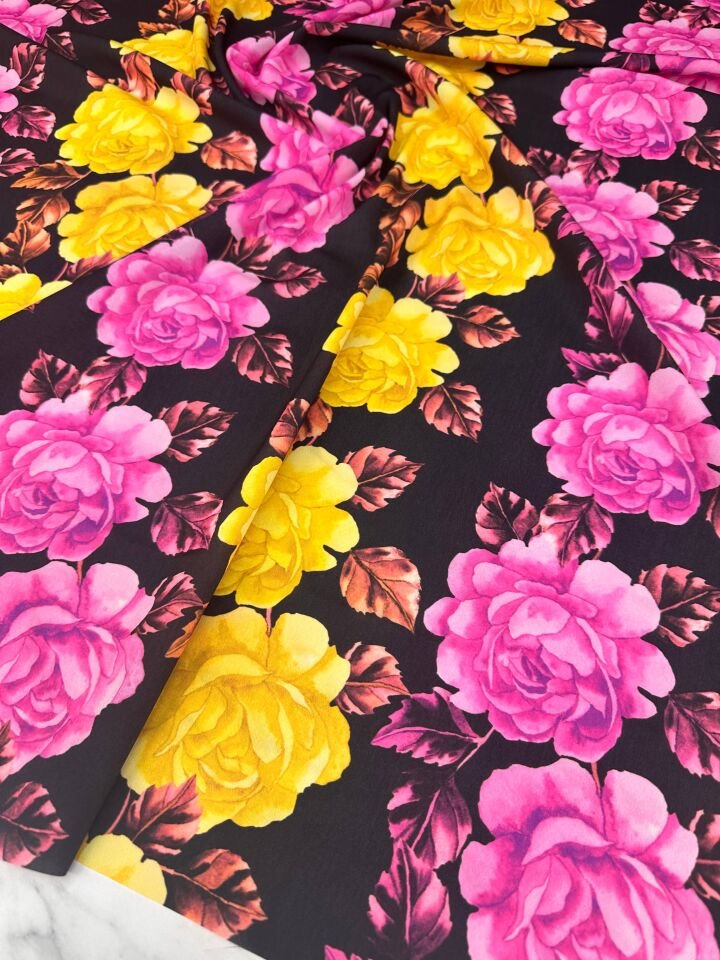 Desenli Krep Kumaş Elbise Etek Gömlek Şalvar