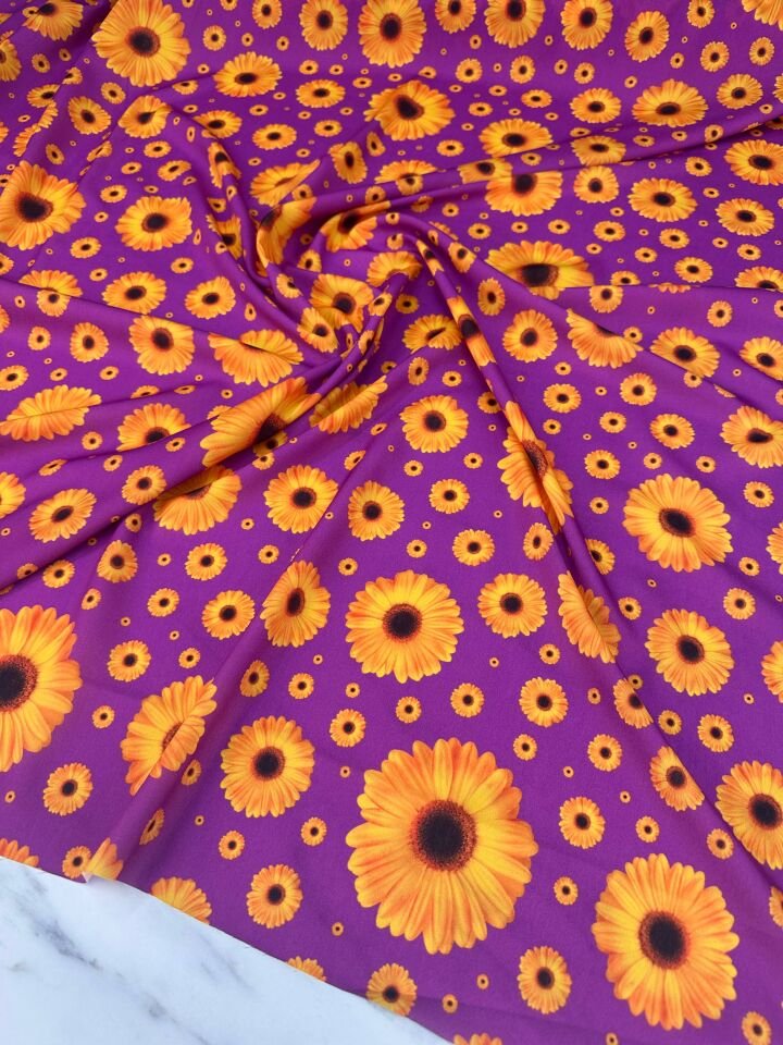 Desenli Krep Kumaş Elbise Etek Gömlek Şalvar