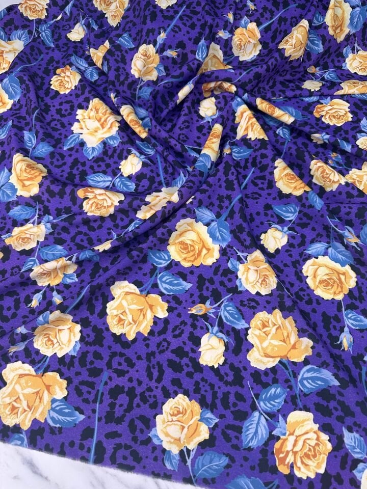 Desenli Krep Kumaş Elbise Etek Gömlek Şalvar