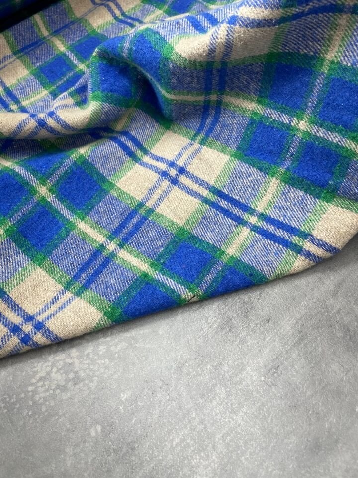 Mavi Ekose Oduncu Desen Elbiselik Gömleklik Kumaş