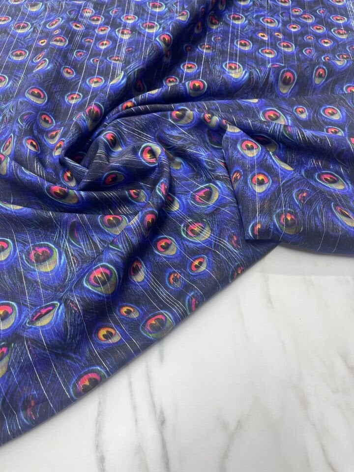 Desenli Simli Şifon Elbise Etek Gömlek Şal