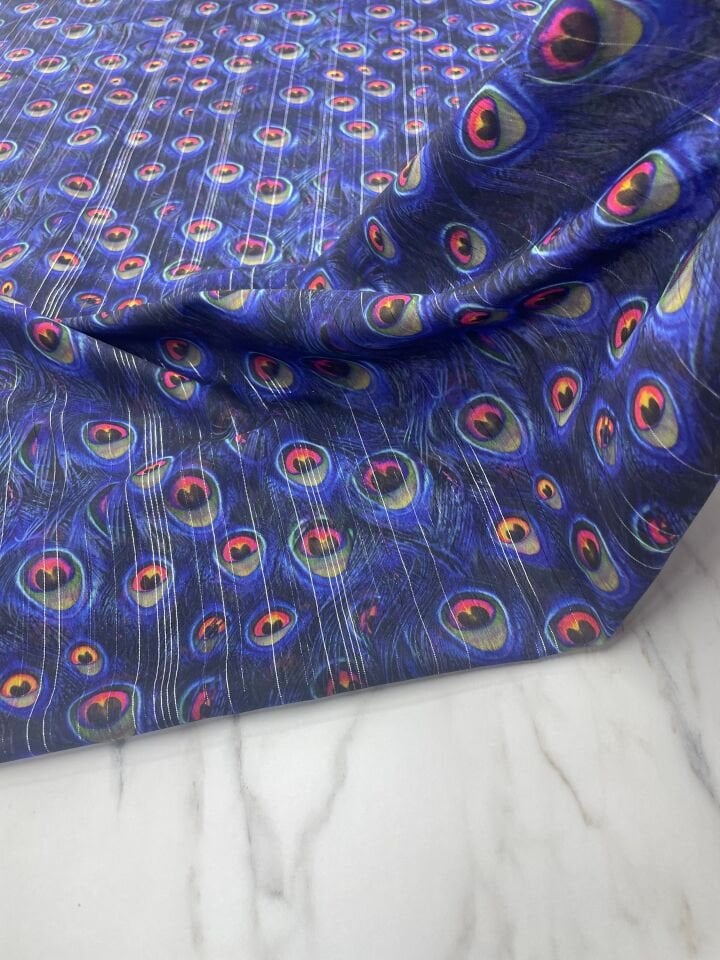 Desenli Simli Şifon Elbise Etek Gömlek Şal