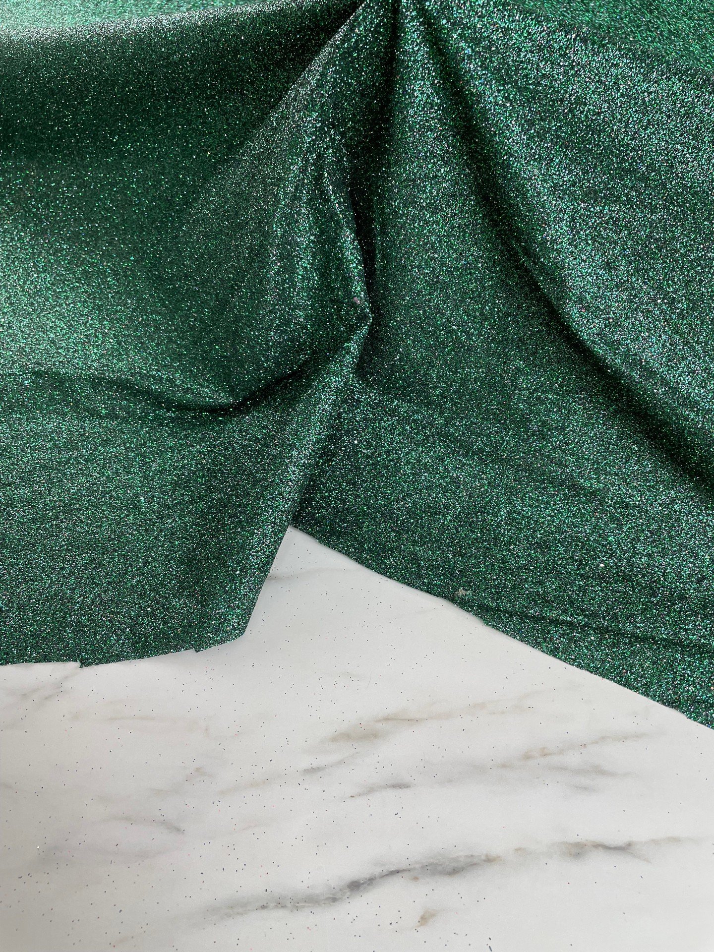 Yeşil Elbiselik Simli Kumaş