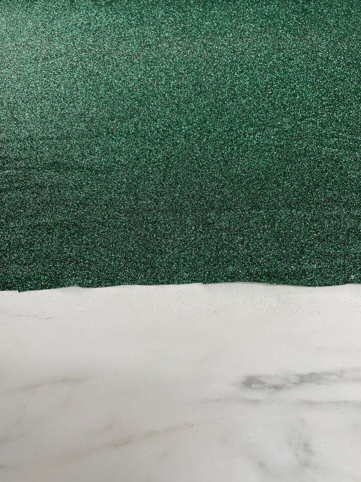 Yeşil Elbiselik Simli Kumaş