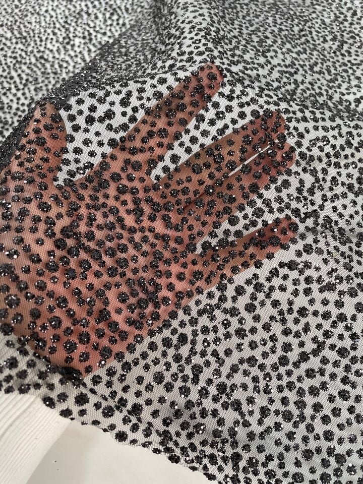 Siyah Elbiselik Simli Kumaş