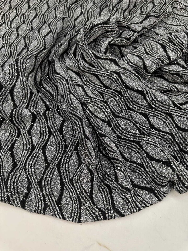 Özel Ürün Fantazi Damla Desen Taş İşleme Likralı Örme Kumaş
