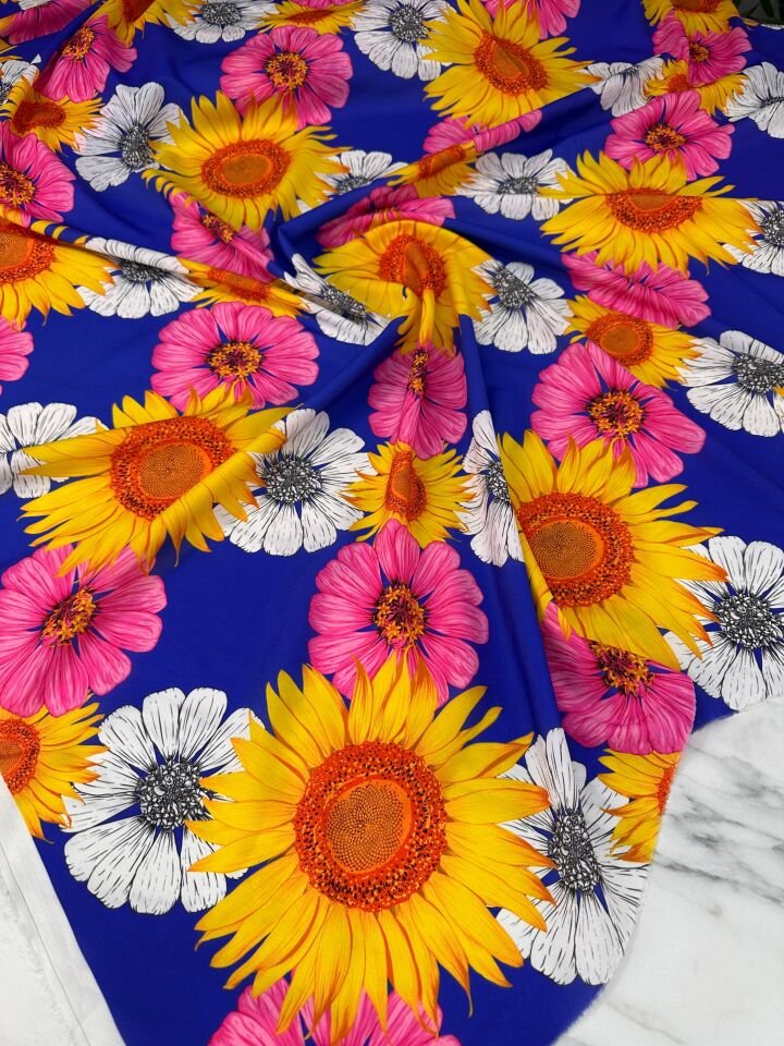 Desenli Krep Kumaş Elbise Etek Gömlek Şalvar