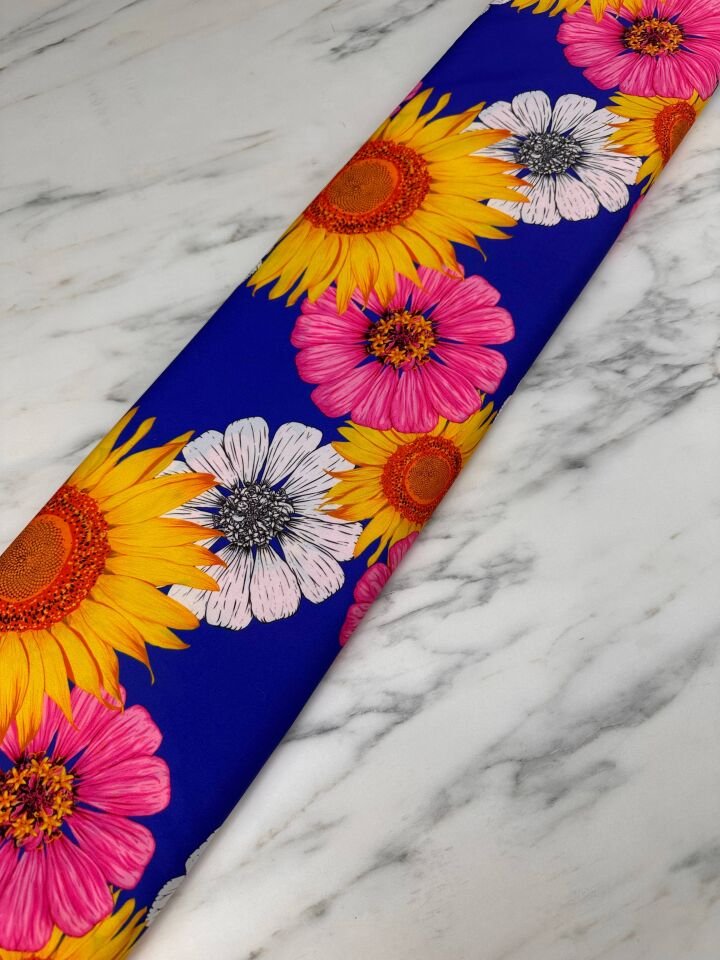 Desenli Krep Kumaş Elbise Etek Gömlek Şalvar