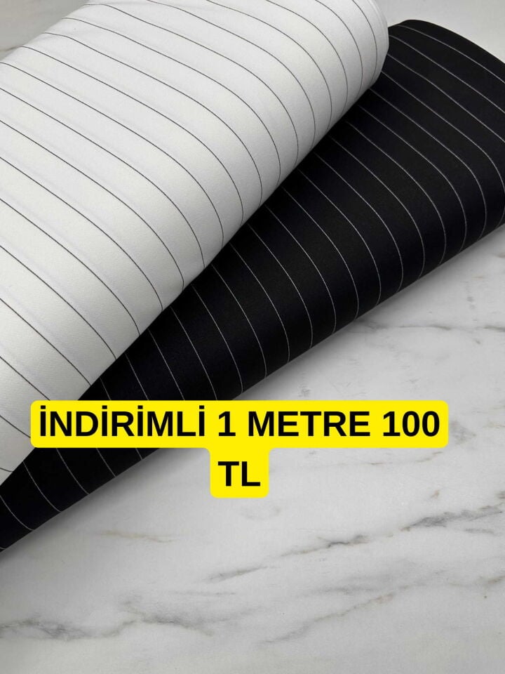 Boyuna Cizgili Likralı Dabıl Kumaş Yumuşak Dökümlü Hafif