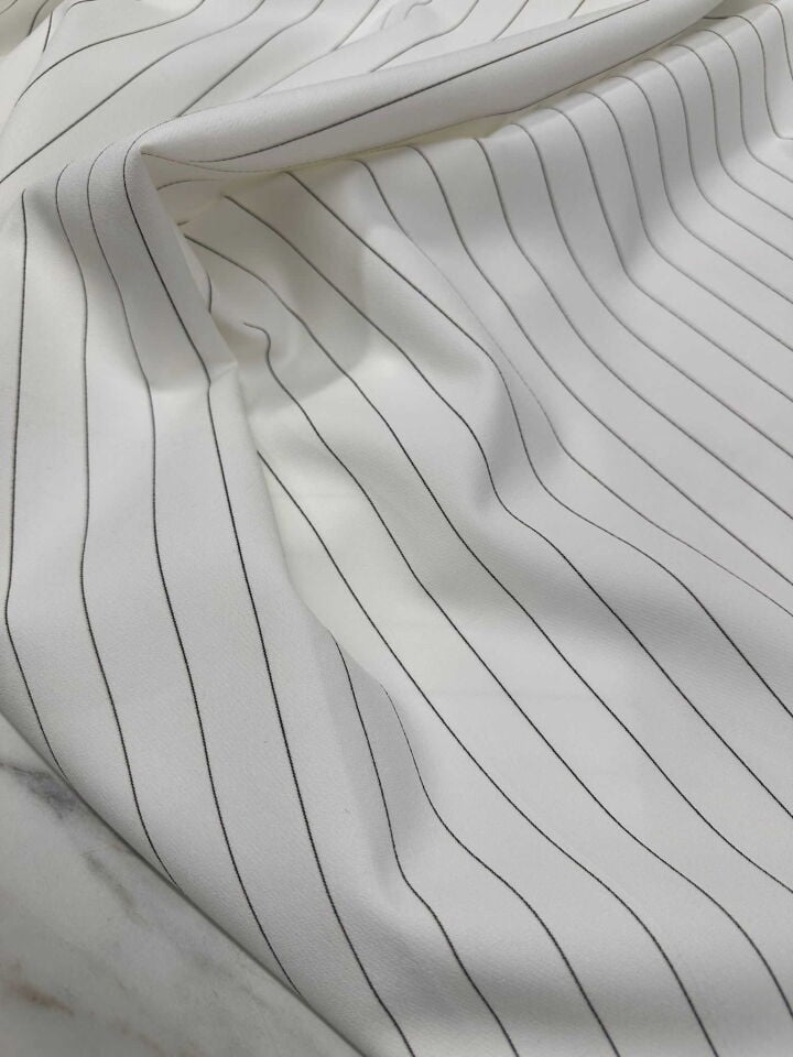 Boyuna Cizgili Likralı Dabıl Kumaş Yumuşak Dökümlü Hafif