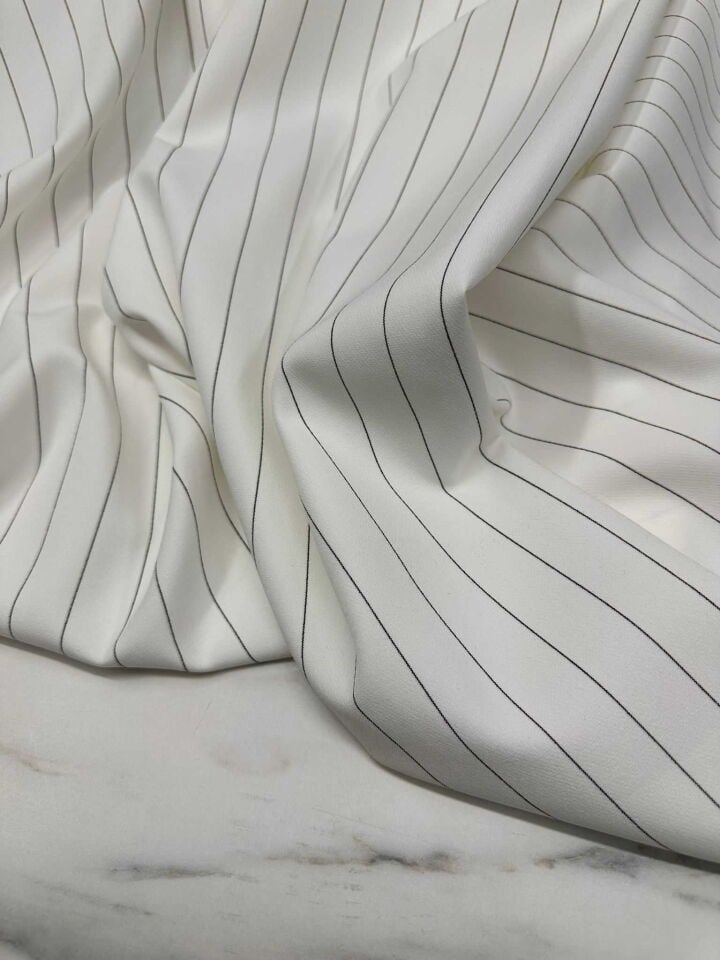 Boyuna Cizgili Likralı Dabıl Kumaş Yumuşak Dökümlü Hafif