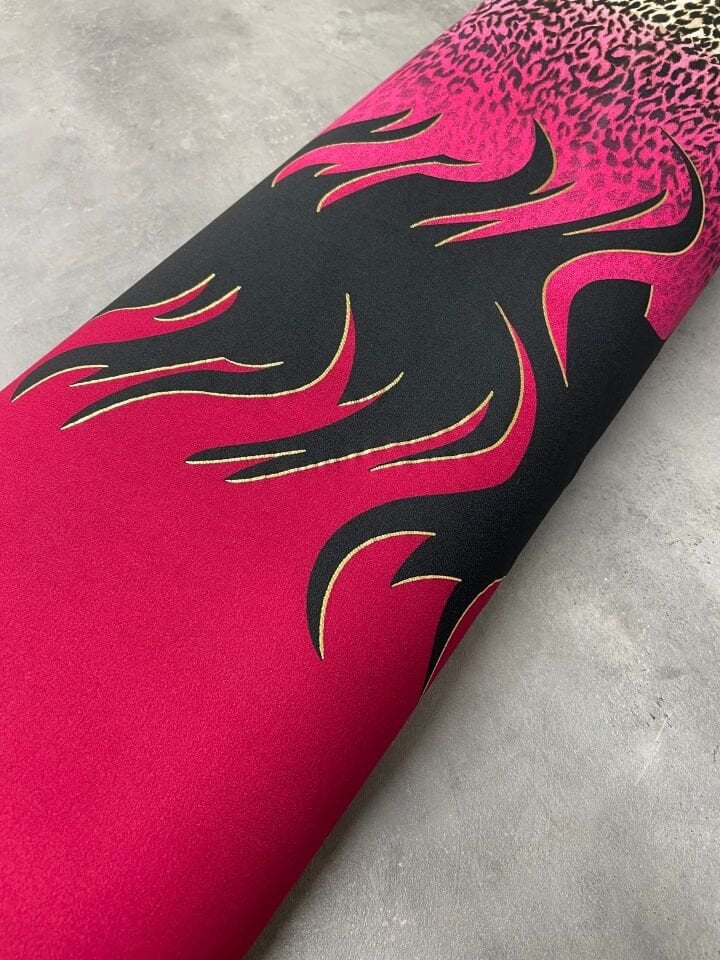 Rivaro Desen Likralı Elbiselik Pantolonluk Dabıl Krep