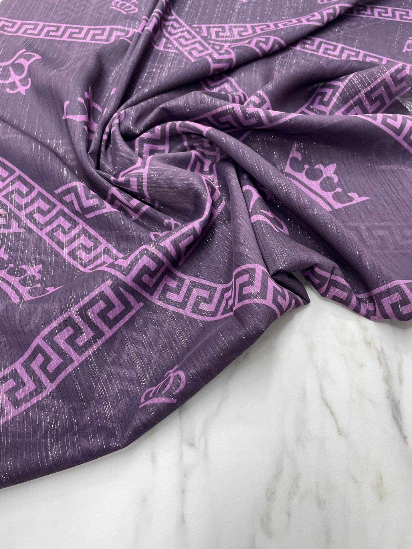 Desenli Simli Şifon Elbise Etek Gömlek Şal