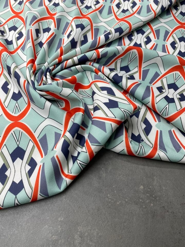 Tiran Desen Likralı Elbiselik Pantolonluk Dabıl Krep