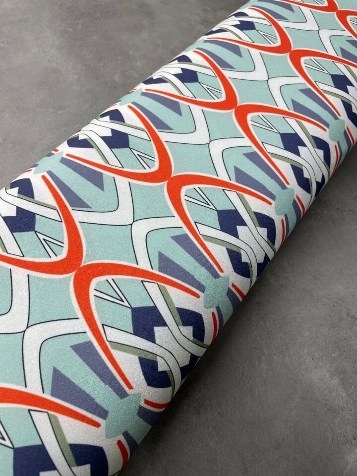 Tiran Desen Likralı Elbiselik Pantolonluk Dabıl Krep