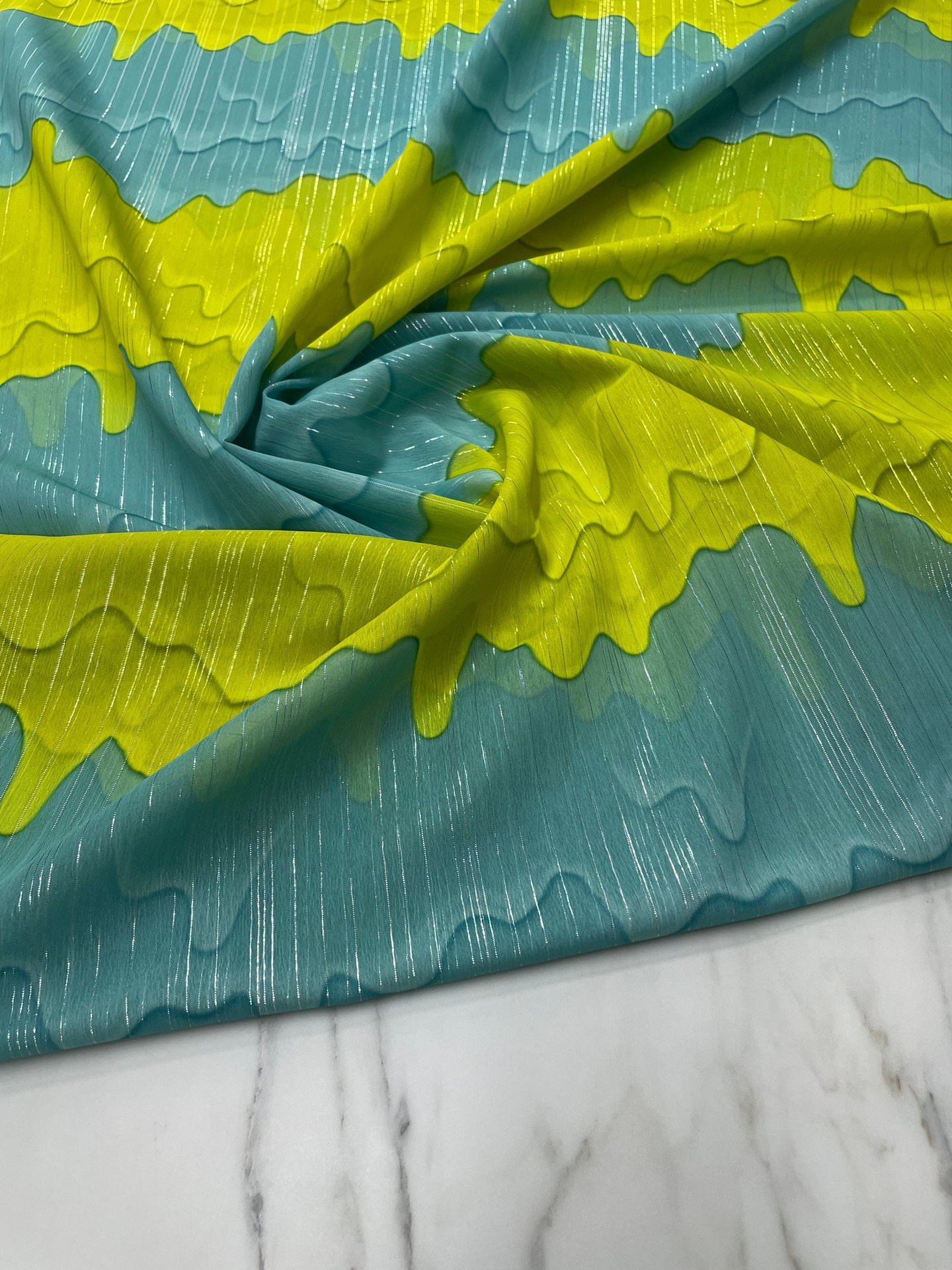 Desenli Simli Şifon Elbise Etek Gömlek Şal