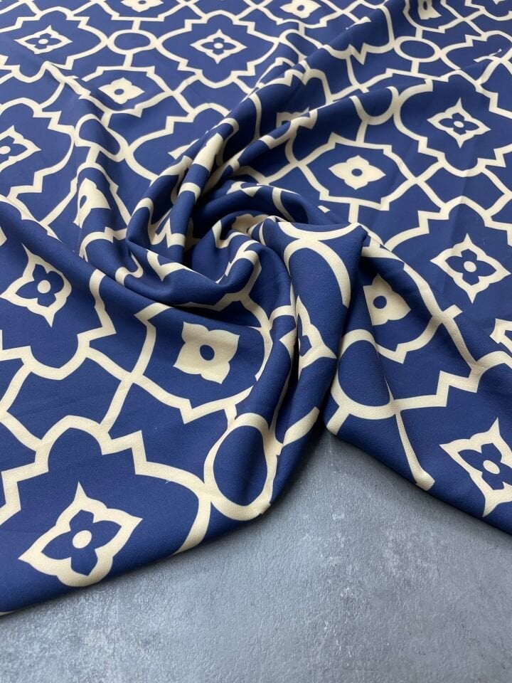 Liza Desen Likralı Elbiselik Pantolonluk Dabil Krep