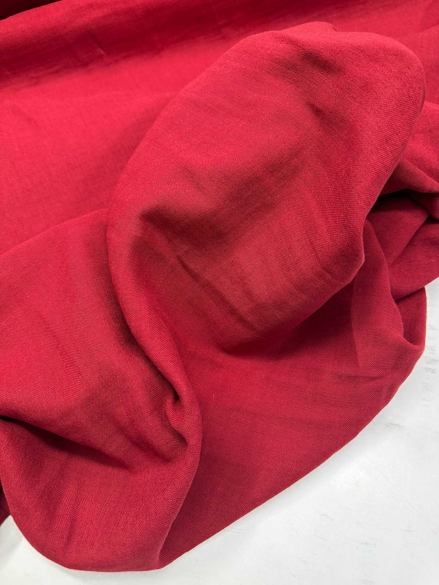 Bordo Renk Çift Katlı Muslim Kumaş Yumusak Dökümlü