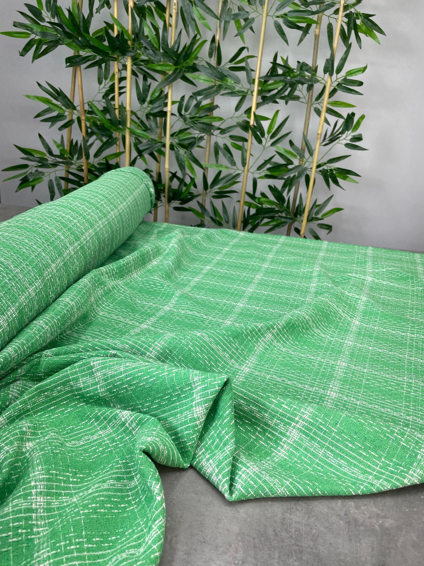 Yeşil Şanel Elbiselik Kumaş